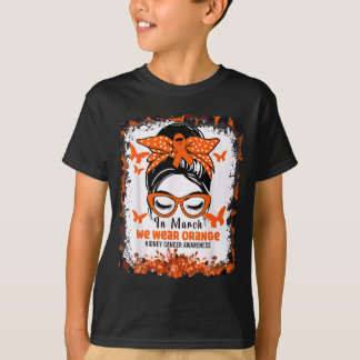 Camiseta En marzo usamos naranja Conciencia del cáncer de r
