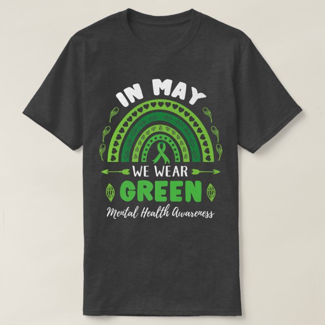 Camiseta En Mayo Llevamos A Cabo Una Concienciación Verde S (Diseño del anverso)