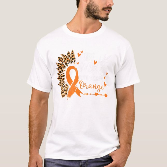 Camiseta En Mayo Usamos Cinta Naranja Esclerosis Múltiple A (Anverso)