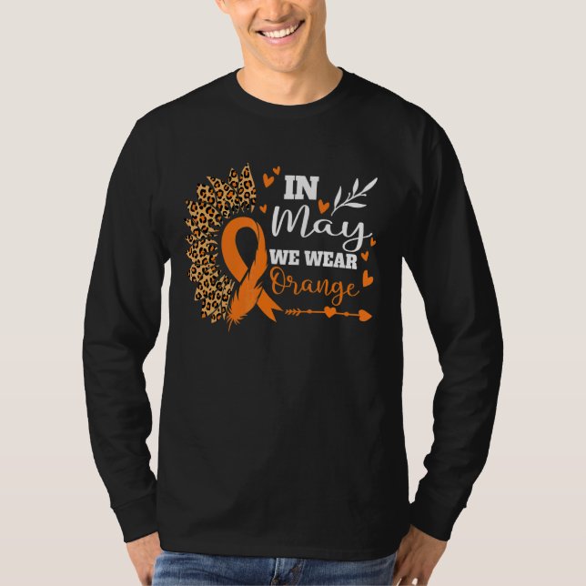 Camiseta En Mayo Usamos Cinta Naranja Esclerosis Múltiple A (Anverso)