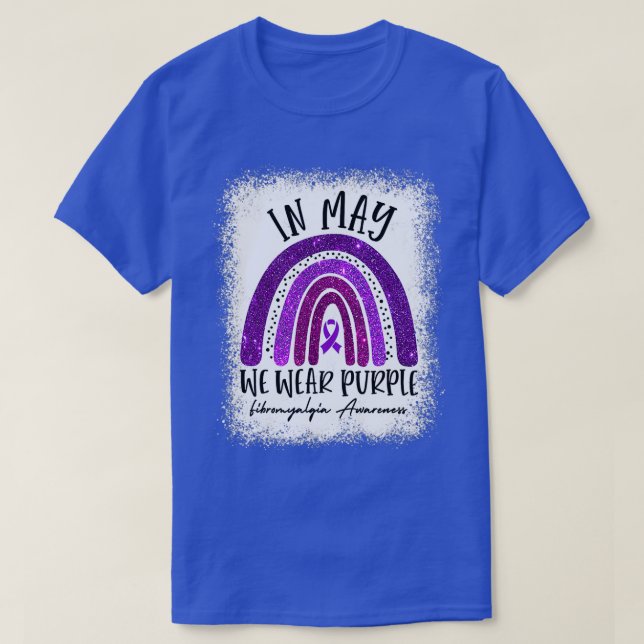 Camiseta En Mayo Usamos Cinta Púrpura Fibromialgia Awarenes (Diseño del anverso)