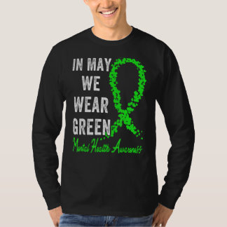 Camiseta En Mayo Usamos Conciencia Verde Sobre Salud Mental