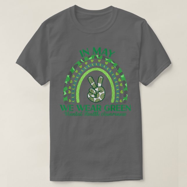 Camiseta En Mayo Usamos Conciencia Verde Sobre Salud Mental (Diseño del anverso)