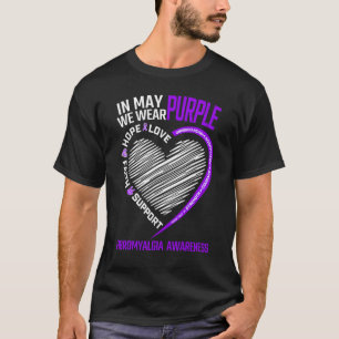 Camiseta En Mayo Usamos El Amor Púrpura Esperanza Fe Fibrom