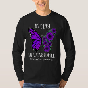 Camiseta En Mayo Usamos Flores De Fibromialgia Púrpura Butt