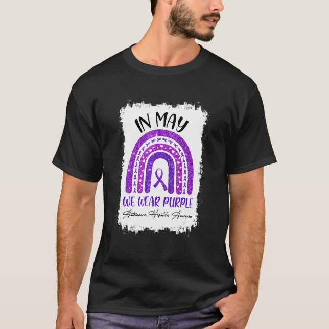 Camiseta En Mayo Usamos Hepatitis Autoinmune Púrpura Awaren (Anverso)