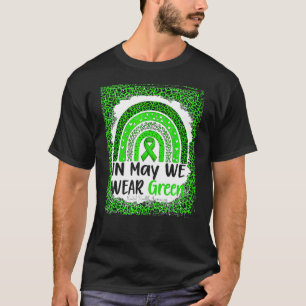 Camiseta En Mayo Usamos Salud Mental Rainbow Green Ribbon