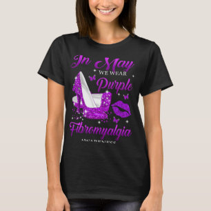 Camiseta En Mayo Usamos Tos Altos Púrpura Fibromialgia Awar
