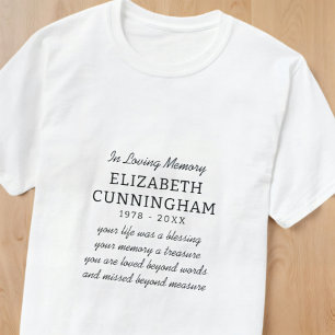 Camiseta En memoria amorosa cita moderna de Preppy