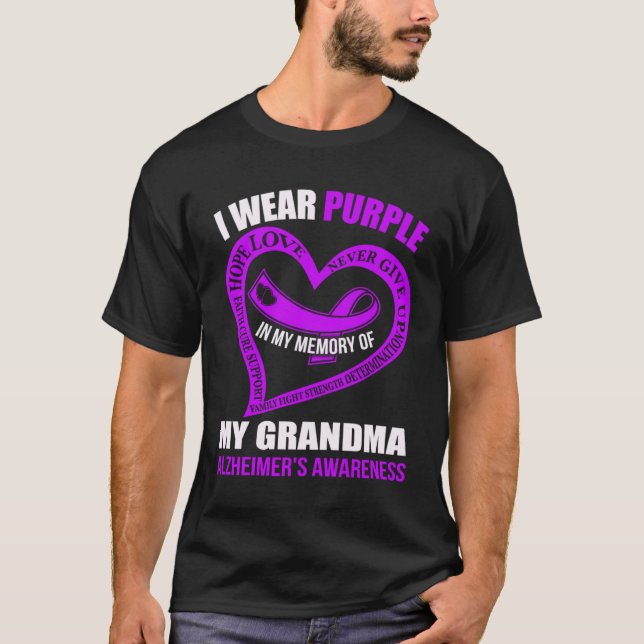 Camiseta En memoria de mi abuela, ALZHEIMER, la conciencia (Anverso)