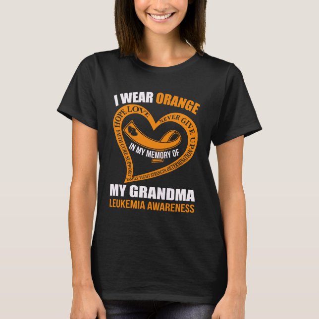 Camiseta En memoria de mi abuela LEUKEMIA CONCIENCIA (Anverso)