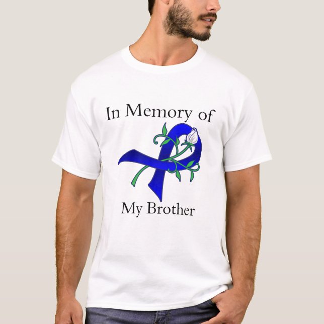 Camiseta En memoria de mi Brother - cáncer de colon (Anverso)