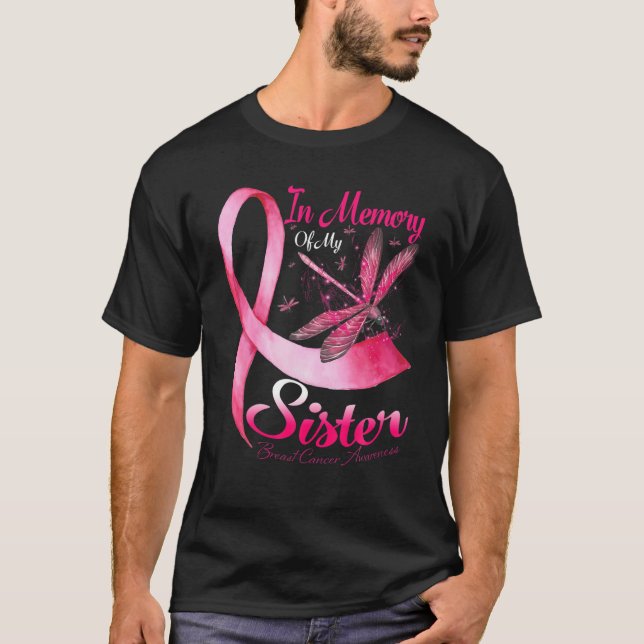 Camiseta En memoria de mi hermana, el cáncer de seno de la  (Anverso)