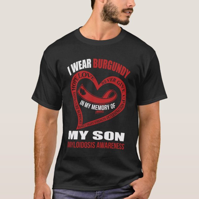 Camiseta En memoria de mi hijo AMYLOIDOSIS CONCIENCIA (Anverso)