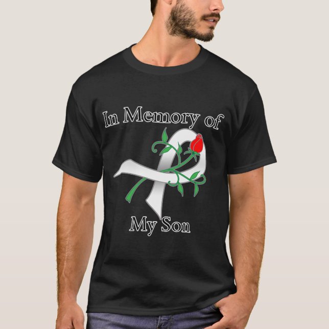 Camiseta En memoria de mi hijo - cáncer de pulmón (Anverso)