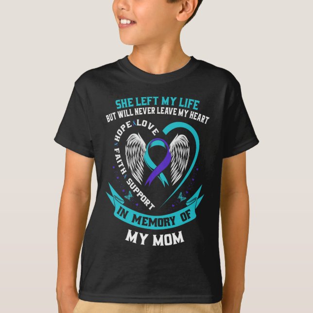 Camiseta En Memoria De Mi Mamá La Pérdida De Awarene Suicid (Anverso)
