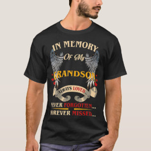 Camiseta En memoria de mi nieto siempre amado nunca olvidad