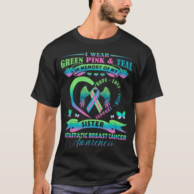 Camiseta En Memoria Del Cáncer Metásico De Mama De Mi Herma (Anverso)
