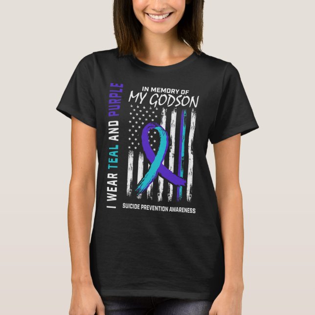 Camiseta En Memory Godson Suicidio Prevención de Conciencia (Anverso)