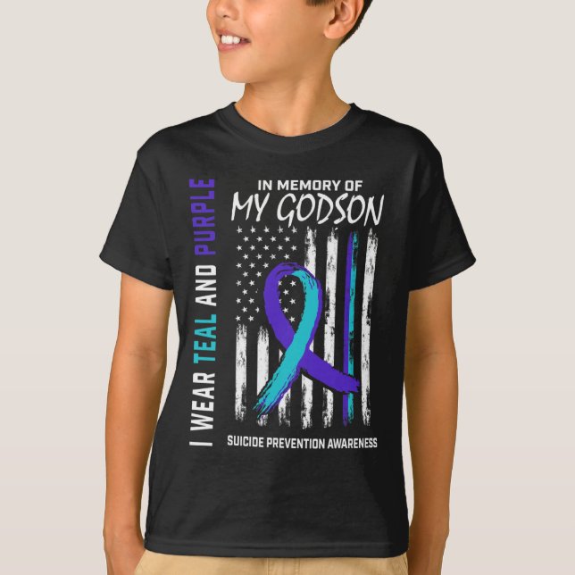 Camiseta En Memory Godson Suicidio Prevención de Conciencia (Anverso)