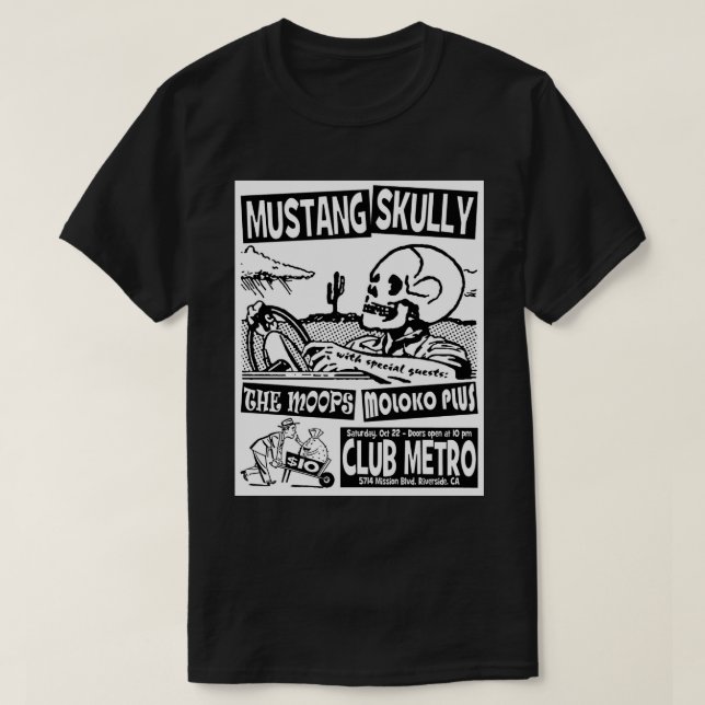 Camiseta en metro de club (Mustang Skully) (Diseño del anverso)