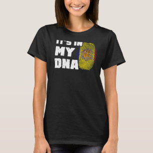 Camiseta En mi ADN Andorra Bandera Huellas Hombres Mujeres