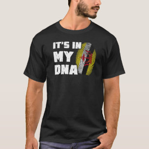 Camiseta En mi ADN Bandera de Brunéi Hombres huellas digita