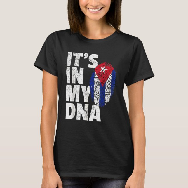 Camiseta En mi ADN Bandera de Cuba Hombres de orgullo cuban (Anverso)