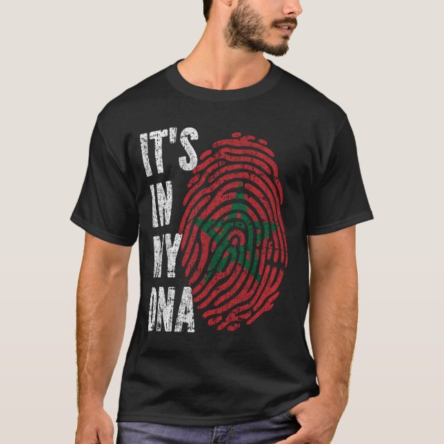Camiseta EN MI ADN Bandera de Marruecos Hombres Mujeres Niñ (Anverso)