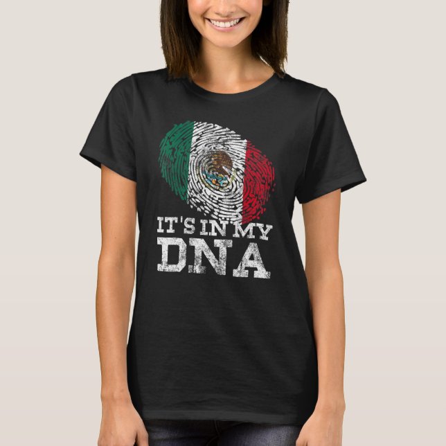 Camiseta En mi ADN Bandera de México Herita hispana mexican (Anverso)