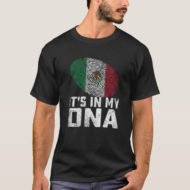 Camiseta En mi ADN Bandera de México Hombres Mujeres Ki (Anverso)