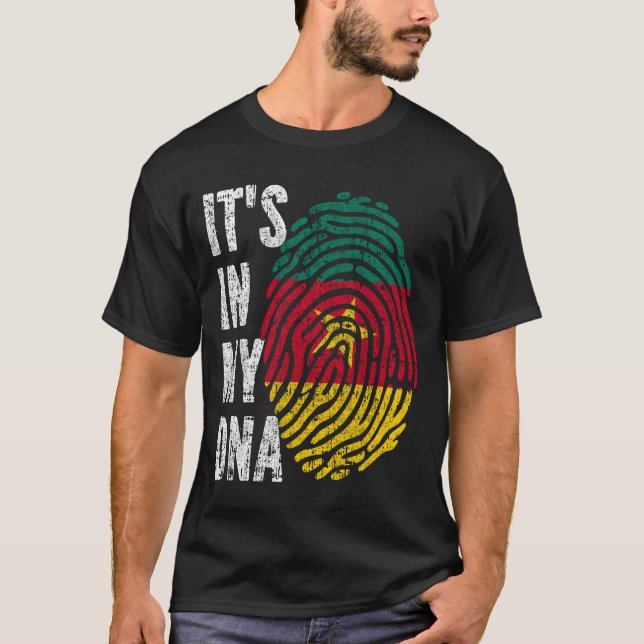 Camiseta EN MI ADN Hombres Bandera De Camerún Mujeres Niños (Anverso)