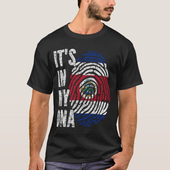Camiseta EN MI ADN Hombres Bandera de Costa Rica Mujeres Ni (Anverso)