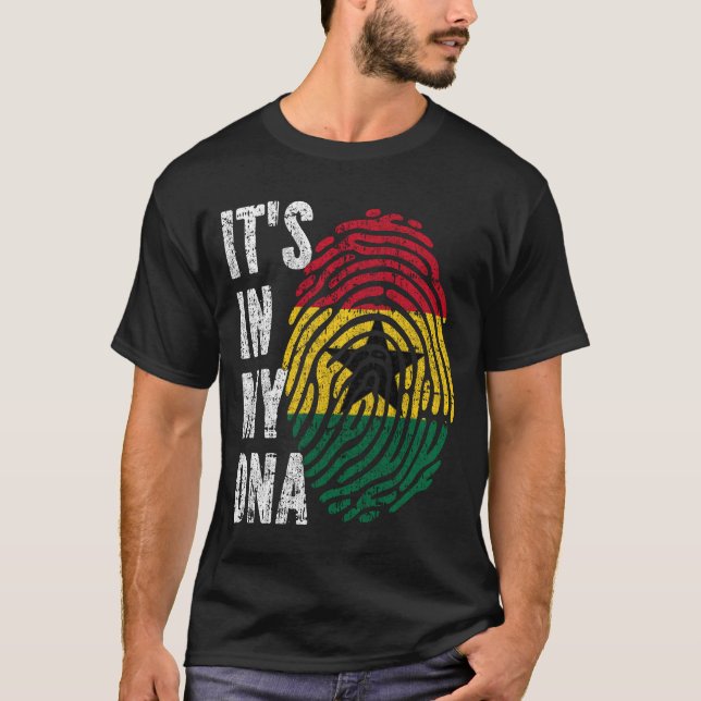 Camiseta EN MI ADN Hombres Bandera De Ghana Mujeres Niños (Anverso)