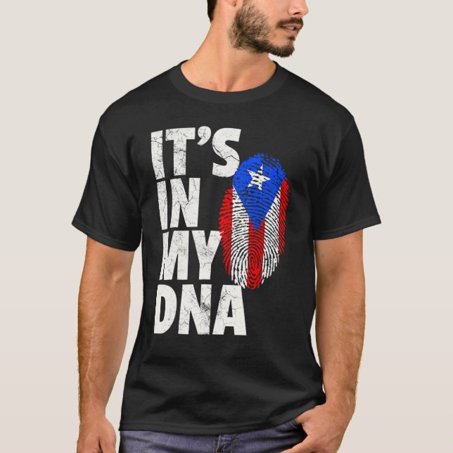 Camiseta En mi Adn Puerto Rico Bandera Ricana Hombres Mujer (Anverso)