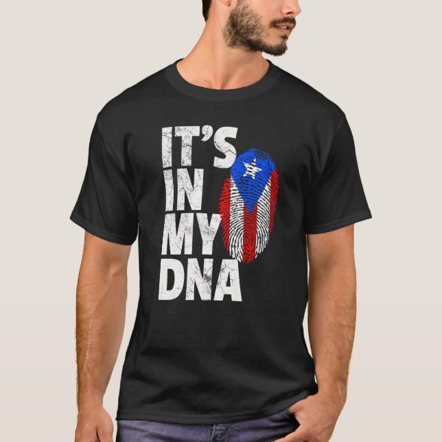 Camiseta En mi Adn Puerto Rico Bandera Ricana Hombres Mujer (Anverso)