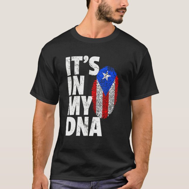 Camiseta En mi Adn Puerto Rico Bandera Ricana Hombres Mujer (Anverso)