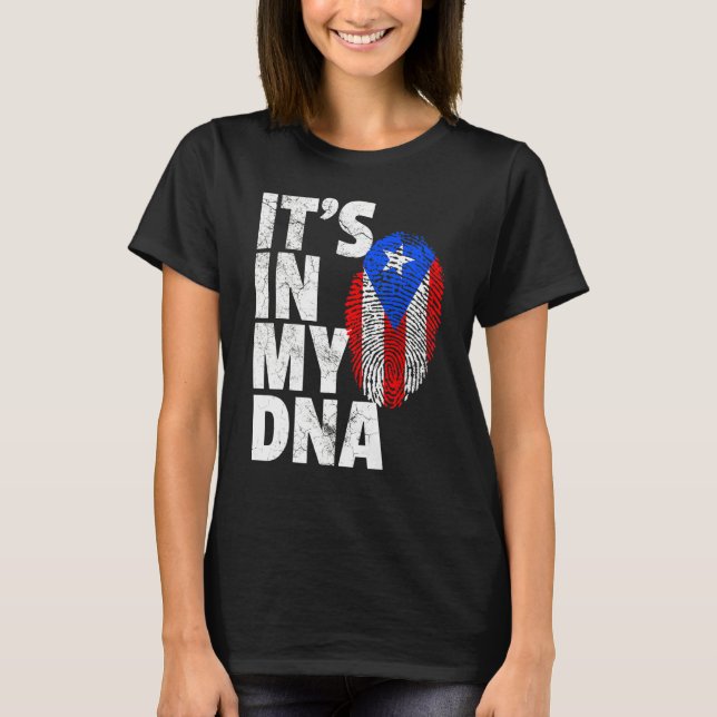 Camiseta En mi Adn Puerto Rico Bandera Ricana Hombres Mujer (Anverso)
