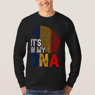 Camiseta En mi ADN Rumania Bandera huella digital Patriótic