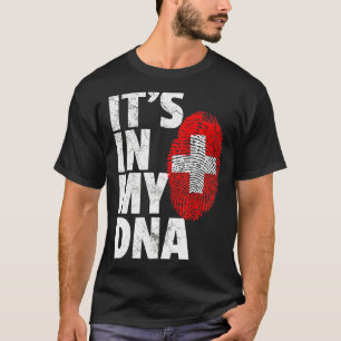 Camiseta En mi Adn Suiza Bandera Hombres Mujeres