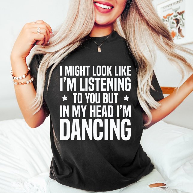Camiseta En mi cabeza estoy bailando divertida danza Lover  (In my Head i'm Dancing Funny Dance Lover Black T-Shirt)