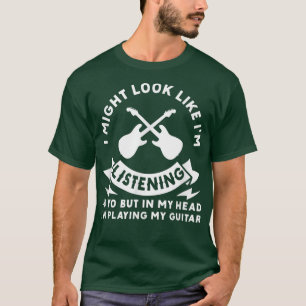 Camiseta En Mi Cabeza Estoy Jugando A Mi Músico De Guitarra