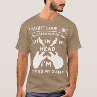 Camiseta En Mi Cabeza Estoy Jugando A Mi Músico De Guitarra