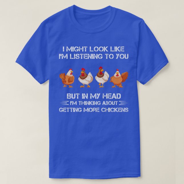 Camiseta En mi cabeza estoy pensando en conseguir más pollo (Diseño del anverso)