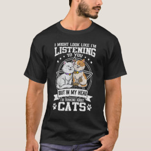 Camiseta En mi cabeza estoy pensando en gatos adorables gat