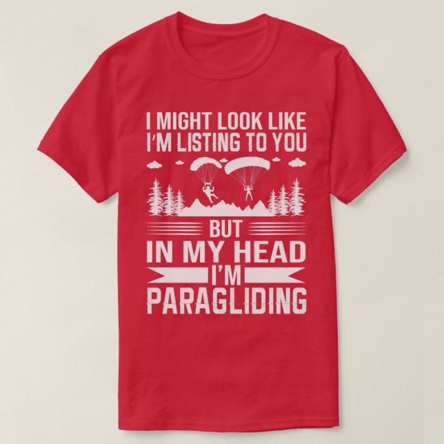 Camiseta En Mi Cabeza Ix27m Parapente Buceo Lover Parag (Diseño del anverso)