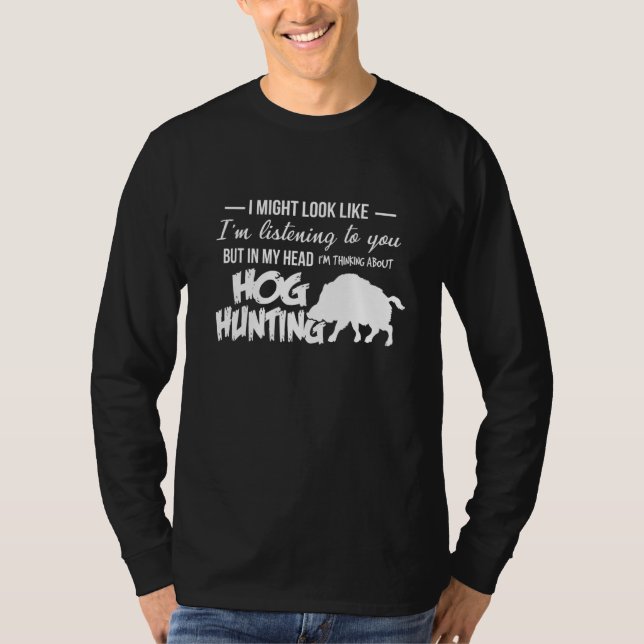 Camiseta En Mi Cabeza Pienso En La Caza De Perros Salvajes  (Anverso)