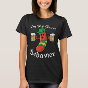 Camiseta En mi comportamiento de Wurst Hombres Alemanes Gra