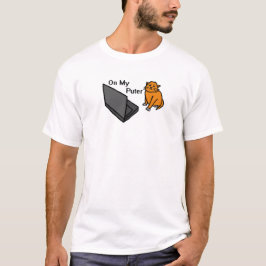 Camiseta En Mi Computadora Divertida Gato Naranja Meme