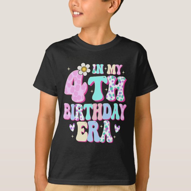 Camiseta En mi cuarto cumpleaños, Chica cuarto cumpleaños,  (Anverso)